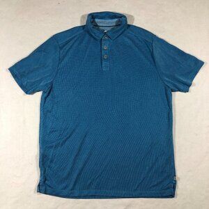 Tommy Bahama Shirt Mens Medium Blue Polo Top Solid Golf Beach Preppy